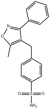 4-[(5-甲基-3-苯基-4-异恶唑基)甲基]苯磺酰胺 结构式