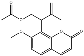 8-[1-[(乙酰氧基)甲基]-2-甲基-2-丙烯基]-7-甲氧基香豆素 结构式