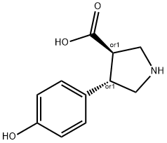 (+/-)-trans-4-(4-hydroxy-phenyl)-pyrrolidine-3-carboxylic acid 结构式