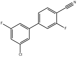 4-(3-Chloro-5-fluorophenyl)-2-fluorobenzonitrile 结构式