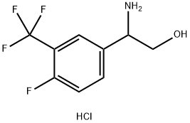 2-氨基-2-[4-氟-3-(三氟甲基)苯基]乙-1-醇盐酸盐 结构式