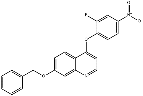 7-苄氧基-4-(2-氟-4-硝基苯氧基)-喹啉 结构式