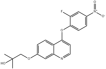 1-((4-(2-fluoro-4-nitrophenoxy)quinolin-7-yl)oxy)-2-Methylpropan-2-ol 结构式