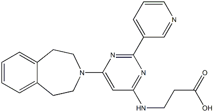 N-[2-(3-吡啶基)-6-(1,2,4,5-四氢-3H-3-苯并氮杂卓-3-基)-4-嘧啶基]-BETA-丙氨酸 结构式