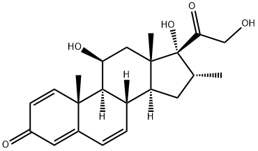 11BETA,17,21-三羟基-16ALPHA-甲基孕甾-1,4,6-三烯-3,20-二酮 结构式