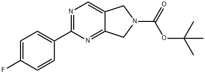 2-(4-氟苯基)-5H-吡咯并[3,4-D]嘧啶-6(7H)-羧酸叔丁酯 结构式