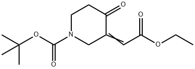 tert-Butyl 3-(2-ethoxy-2-oxoethylidene)-4-oxopiperidine-1-carboxylate 结构式