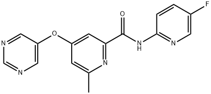 N-(5-FLUORO-2-PYRIDINYL)-6-METHYL-4-(5-PYRIMIDINYLOXY)-2-PYRIDINECARBOXAMIDE 结构式