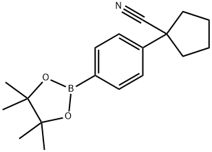 1-(4-(4,4,5,5-四甲基-1,3,2-二氧硼杂环戊烷-2-基)苯)环戊烷E-1-CARBONI三LE 结构式