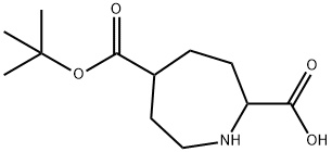 5-(tert-Butoxycarbonyl)azepane-2-carboxylic acid 结构式