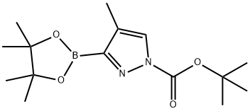 tert-Butyl 4-Methyl-3-(4,4,5,5-tetraMethyl-1,3,2-dioxaborolan-2-yl)-1H-pyrazole-1-carboxylate 结构式