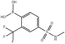 4-(N-甲基氨磺酰基)-2-三氟甲基苯基硼酸 结构式