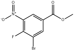 3-溴-4-氟-5-硝基苯甲酸甲酯 结构式