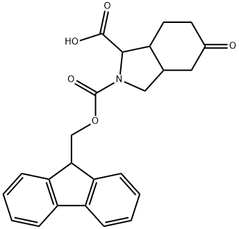 2-FMoc-5-oxo-octahydro-isoindole-1-carboxylic acid 结构式