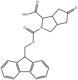 2-FMoc-5-oxo-octahydro-cyclopenta[c]pyrrole-1-carboxylic acid 结构式