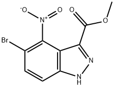 1H-Indazole-3-carboxylic acid, 5-broMo-4-nitro-, Methyl ester 结构式