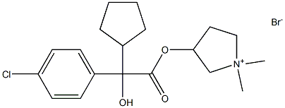 3-[[2-(4-氯苯基)-2 3-环戊基-2-羟基乙酰基]氧基]-1,1-二甲基吡咯烷溴鎓 结构式