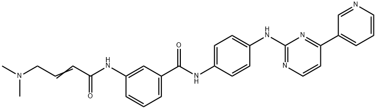 3-[[4-(二甲基氨基)-1-氧代-2-丁烯-1-基]氨基]-N-[4-[[4-(3-吡啶基)-2-嘧啶基]氨基]苯基]苯甲酰胺 结构式