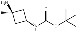 tert-butyl (cis-3-aMino-3-Methylcyclobutyl)carbaMate 结构式