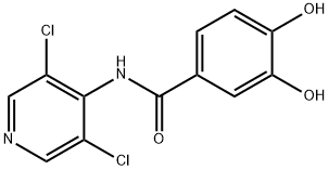 N-(3,5-二氯-4-吡啶基)-3,4-二羟基苯甲酰胺 结构式