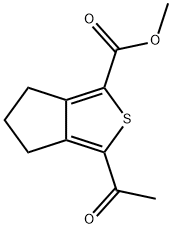 3-乙酰基-5,6-二氢-4H-环戊烷[C]噻吩-1-羧酸甲酯 结构式