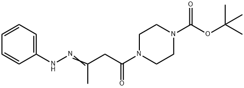 (Z)-4-(3-(2-苯基亚肼基)丁酰基)哌嗪-1-羧酸叔丁酯 结构式