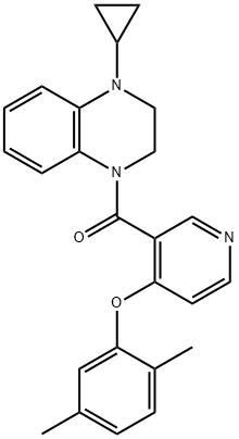 (4-环丙基-3,4-二氢-1(2H)-喹喔啉基)[4-(2,5-二甲基苯氧基)-3-吡啶基]甲酮 结构式