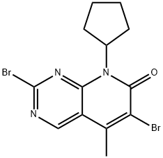 2,6-二溴-8-环戊基-5-甲基吡啶并[2,3-D]嘧啶-7(8H) - 酮 结构式