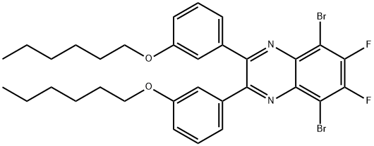 5,8-二溴-6,7-二氟-2,3-双(3-(己氧基)苯基)喹喔啉 结构式