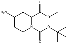 4-氨基-1,2-哌啶二甲酸 1-叔丁基 2-甲基酯 结构式