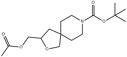 N-BOC-3-乙酰氧基甲基-2-氧杂-8-氮杂螺[4.5]癸烷 结构式