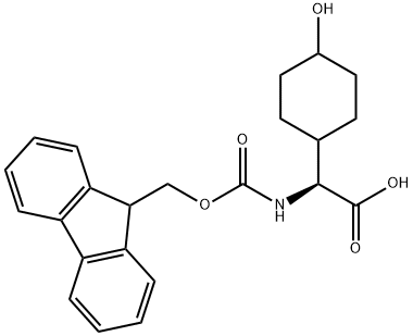(S)-2-(((((9H-芴-9-基)甲氧基)羰基)氨基)-2-(4-羟基环己基)乙酸 结构式