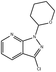 1H-Pyrazolo[3,4-b]pyridine, 3-chloro-1-(tetrahydro-2H-pyran-2-yl)- 结构式