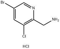 (5-溴-3-氯吡啶-2-基)甲胺盐酸盐 结构式