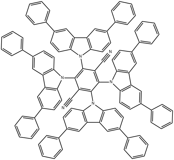 2,3,5,6-四(3,6-二苯基-9-咔唑基)-对苯二腈 结构式
