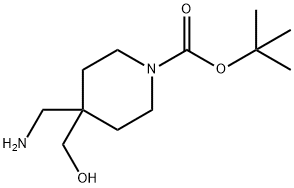 N-BOC-4-氨甲基-4-羟甲基哌啶 结构式