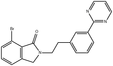 1H-Isoindol-1-one, 7-broMo-2,3-dihydro-2-[2-[3-(2-pyriMidinyl)phenyl]ethyl]- 结构式