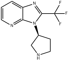 3-(S)-吡咯烷-3-基-2-三氟甲基-3H-咪唑并[4,5-B〕吡啶 结构式