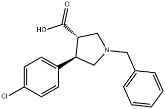 (3S,4R)-1-benzyl-4-(4-chlorophenyl)pyrrolidine-3-carboxylic acid 结构式