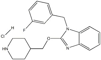 1-(3-氟-苄基)-2-(哌啶-4-基甲氧基)-1H-苯并咪唑盐酸盐 结构式