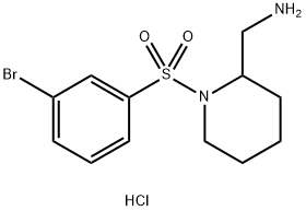 C-[1-(3-溴-苯磺酰基)-哌啶-2-基]甲胺盐酸盐 结构式