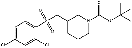 3-(2,4-二氯-苯磺酰基甲基)-哌啶-1-羧酸叔丁基酯 结构式