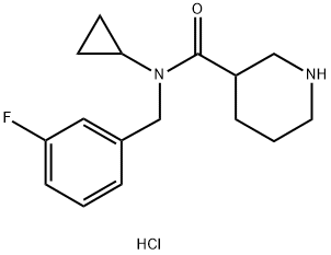 哌啶-3-羧酸环丙基-(3-氟-苄基)-酰胺盐酸盐 结构式