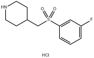 4-(3-氟-苯磺酰基甲基)-哌啶盐酸盐 结构式