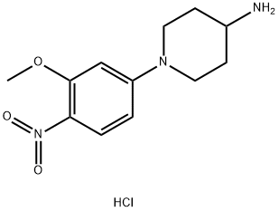 1-(3-甲氧基-4-硝基-苯基)-哌啶-4-基胺盐酸盐 结构式