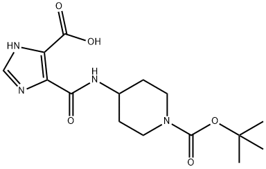 4-[(5-甲酸基-1H-咪唑-4-羰基)-氨基]-哌啶-1-羧酸叔丁酯 结构式