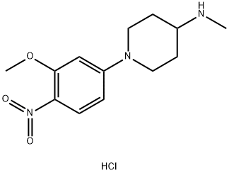 1-(3-甲氧基-4-硝基-苯基)-哌啶-4-基]-甲基-胺盐酸盐 结构式