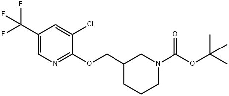 3-(3-氯-5-三氟甲基-吡啶-2-氧基甲基)-哌啶-1-羧酸叔丁酯 结构式