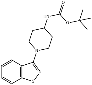 (1-苯并[D]异噻唑-3-基-哌啶-4-基)-氨基甲酸叔丁酯 结构式