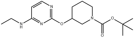 3-(4-乙氨基-嘧啶-2-基氧基)-哌啶-1-羧酸叔丁基酯 结构式